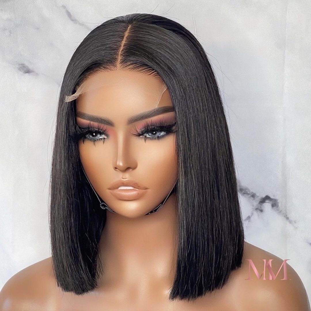 Super Double Drawn Vietnamese Raw Hair Natural Black Closure Wig (5X5)