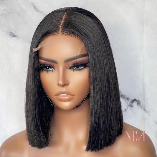 Super Double Drawn Vietnamese Raw Hair Natural Black Closure Wig (5X5)