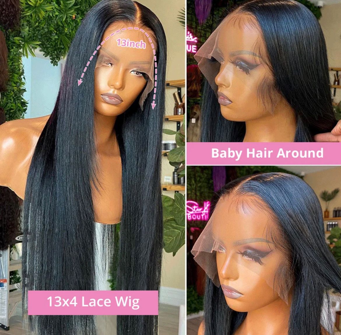 Straight Long Hair HD Frontal Wig