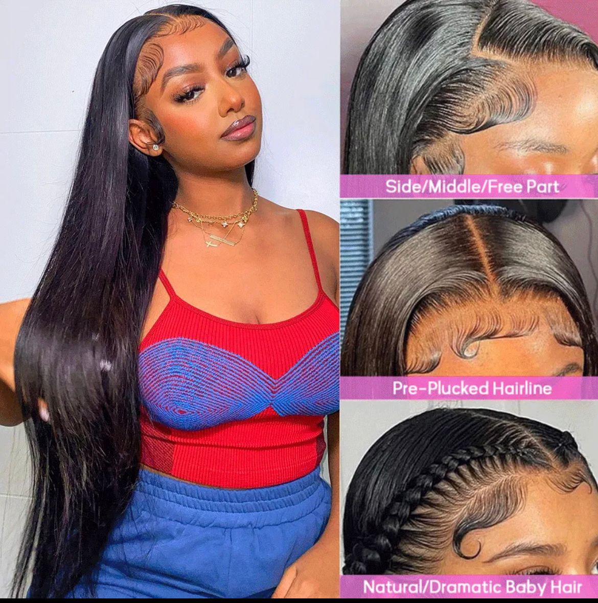 Straight Long Hair HD Frontal Wig